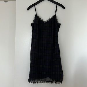 Plaid slip dress